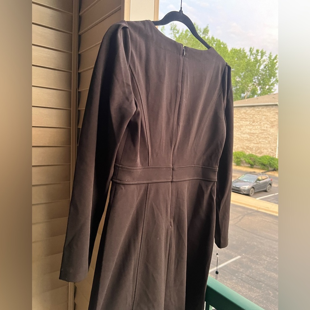 🆕 Tommy Hilfiger Black Women’s Scoop-Neck Scuba Crepe Office Dinner Dress Size 6 - Picture 8 of 16